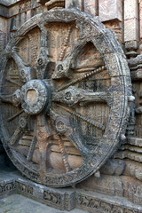 Ancient chariot Wheel, Konark Sun Temple, Orissa. Konark Sun Temple is a 13th-century CE sun temple at Konark about 35 km northeast from Puri on the coastline of Odisha, India.