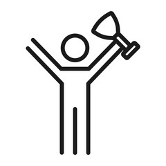 ceo founder award - minimal line web icon. simple vector illustration. concept for infographic, website or app.