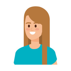 young woman avatar character vector illustration