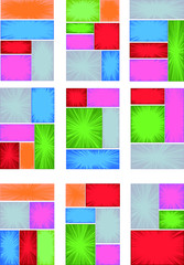 Illustration of a vivid color cartoon frame with flash Background set