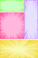Illustrations of a pale color cartoon frame with flash Background