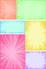 Illustrations of a pale color cartoon frame with flash Background