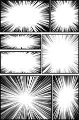 Illustration of a cartoon frame outline with flash Background 