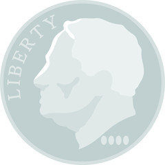 US American 10 cent coin 