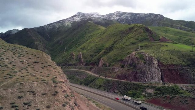 Aerial - Front View of Drone Entering Parley's Canyon From the North. Near Salt Lake City, Utah.