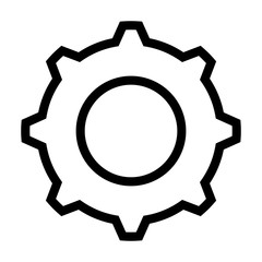 thin line sharp vector icon / gear, function, setting