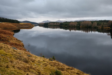 Landscape with lake and mountains