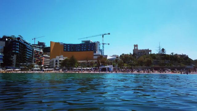 Timelapse video from Malta, St Julians, Paceville, St George's Bay on a sunny spring day. 2019.05.17