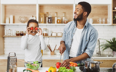 Funny cooking together concept