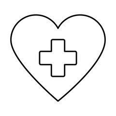 medical heart with cross icon