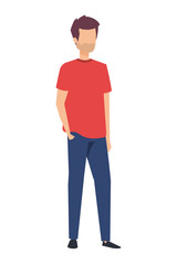 young and casual man character