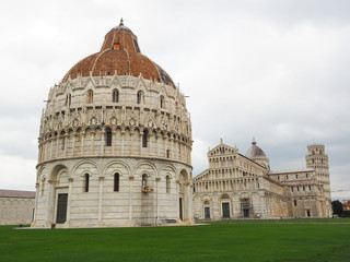 Tourists like to go to the Tower of Pisa, Italy.