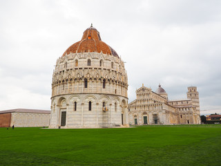 Tourists like to go to the Tower of Pisa, Italy.