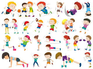Set of sport kids