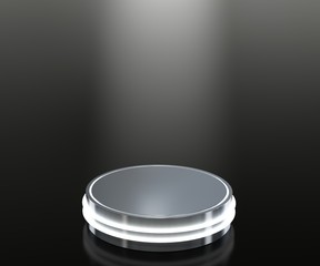 3d render Futuristic pedestal for podium display. Blank podium for show the products.