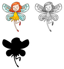 Set of fairy character