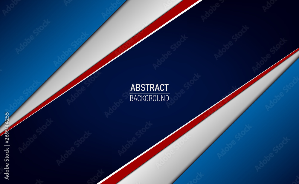 Poster blue vector background geometric overlap layer on silver and black space for background design. vect