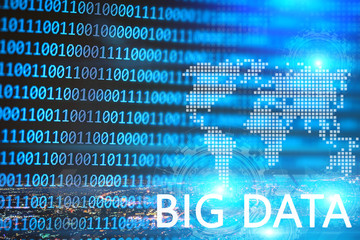Big data technology abstract futuristic illustration. Big data visualization , Data business and technology concept