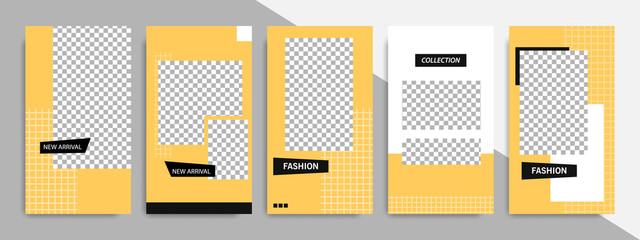 Black, Yellow and White frame social media stories/story template