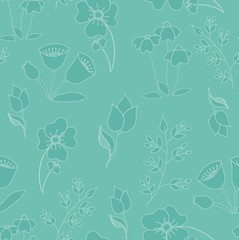Floral pattern in abstract style on  background.