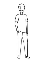 young and casual man character