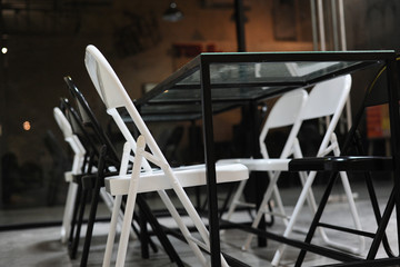 White and black chairs