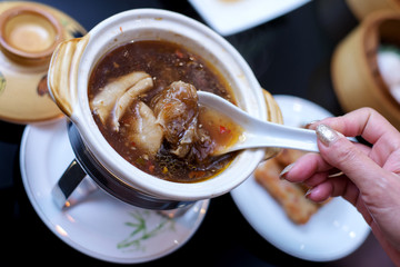 Bowl of Chinese hot and sour soup