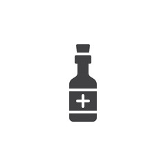 Medicine bottle vector icon. filled flat sign for mobile concept and web design. Medical bottle glyph icon. Health care symbol, logo illustration. Vector graphics