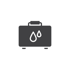 Blood donation, bag vector icon. filled flat sign for mobile concept and web design. Medical box with blood drop glyph icon. Symbol, logo illustration. Vector graphics