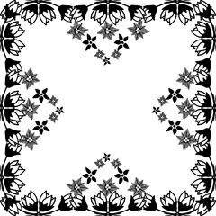 Vector illustration calligraphic style for design flower frame