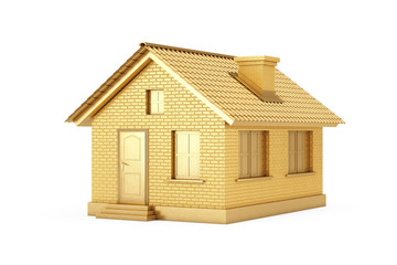 Real Estate Concept. Golden House. 3d Rendering