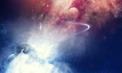 Deep space beauty with planets and stars