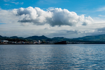 ocean and azores viewed from the sea