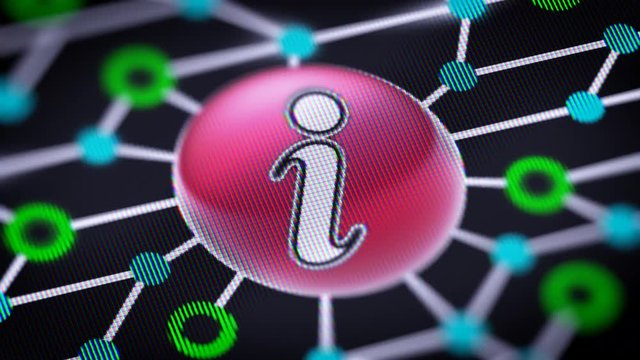 Internet icon. Circuit board in the screen. Looping footage with codec Prores 4444.