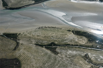 vue aérienne de la Baie de Somme au nord de la France