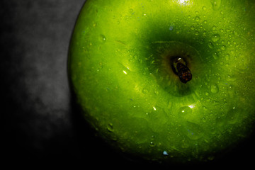 Apple on black, white background, fruit, red Apple, green Apple