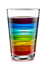 Close Up of Colorful Rainbow Layered Drink