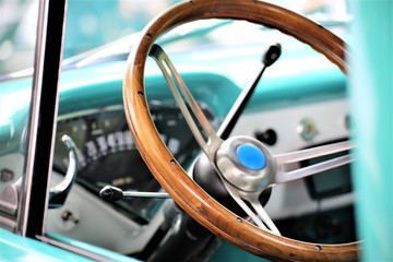 steering wheel of a car