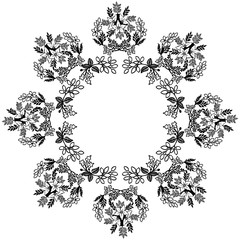 Vector illustration wallpaper floral frame with background on a white