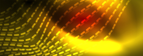 Obraz premium Shiny neon lines techno magic futuristic background, magic energy space light concept, abstract background wallpaper design