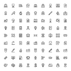 College line icon set. Collection of pixel perfect high quality black outline logo for web site design and mobile apps. College graduate vector illustration on a white background