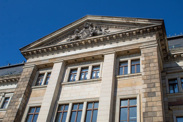 Historical buildings in Dresden old town in sunny spring day, Germany 
