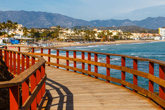 seaside promenade in La Cala De Mijas, Costa del Sol, Spain