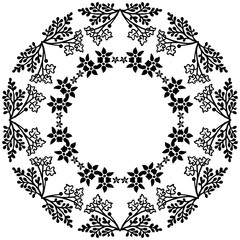 Vector illustration cute pattern flower frame with poster decoration