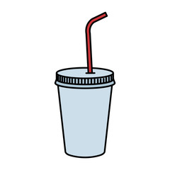 plastic cup with straw vector illustration