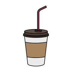 plastic cup with straw vector illustration