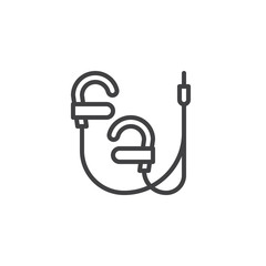 Wired Earphones line icon. linear style sign for mobile concept and web design. Earbuds with connector outline vector icon. Symbol, logo illustration. Vector graphics