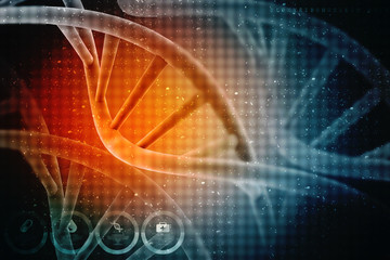 3d render of dna structure, abstract background