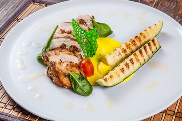 Chicken breast stuffed with celery