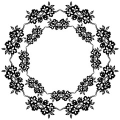Vector illustration decoration wreath frame with design